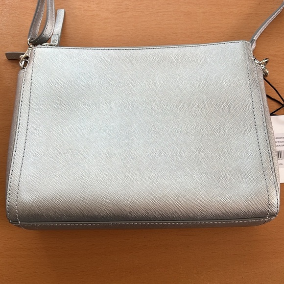 Lo & Sons Pearl Crossbody in Silver Saffiano/Silver Hardware/Grey Interior - Picture 5 of 16